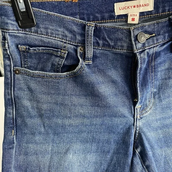 Lucky Brand Sweet Mid Rise Straight Cutoff Jeans Women's 8/29 Ankle Medium Wash - Picture 8 of 13